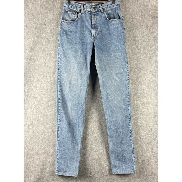 Vintage Eddie Bauer Jeans Mens 30x34 Light Wash Slim 90s USA Made - Picture 1 of 13